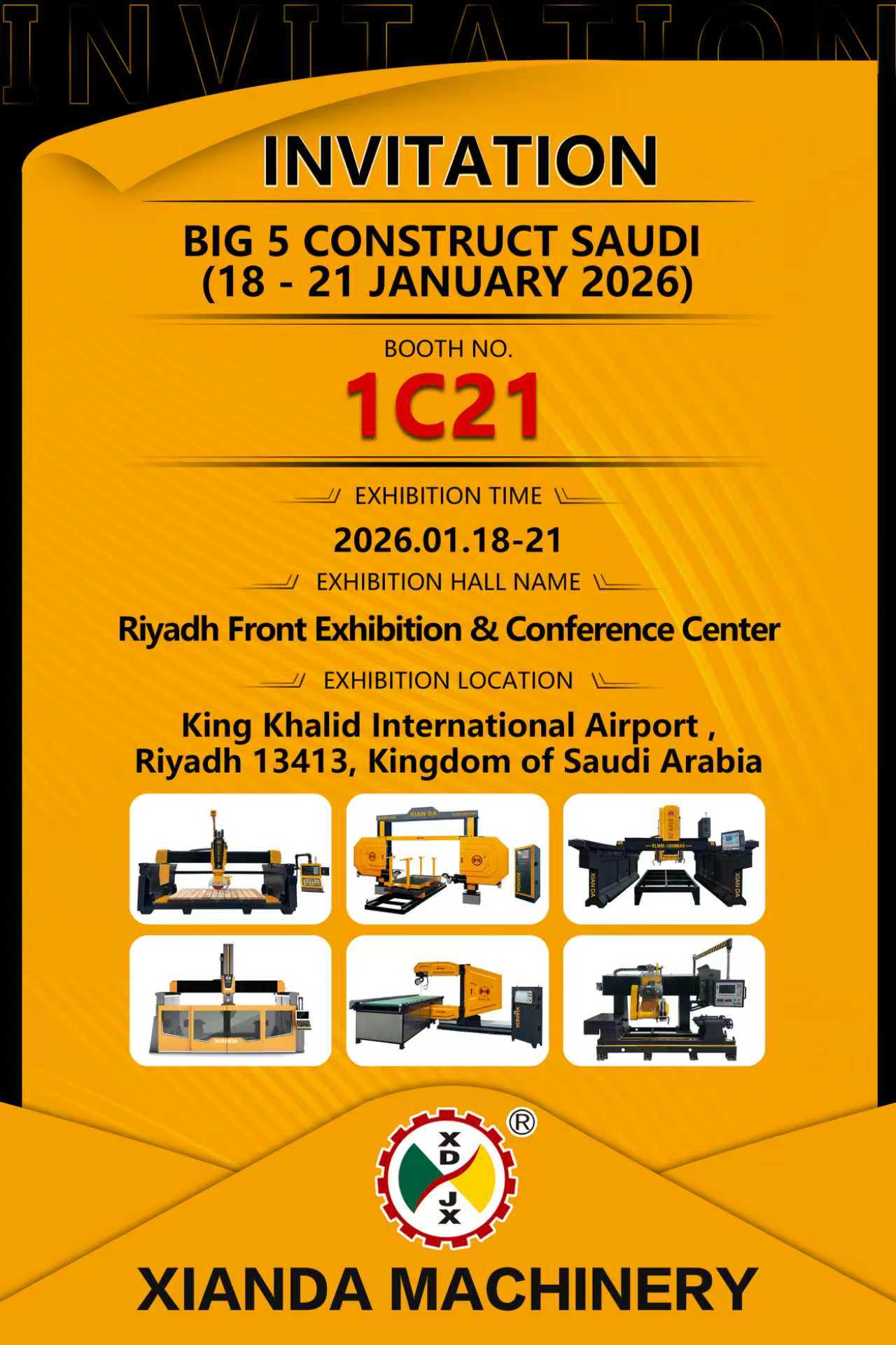 XIANDA MACHINERY lädt Sie ein, die neuesten Innovationen auf der BIG 5 CONSTRUCT SAUDI 2026 zu erleben